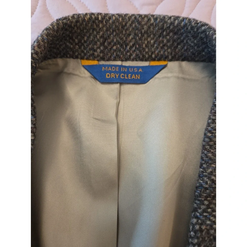 Vintage Pendleton Western Blazer Mens Gray Tweed Wool Elbow Patches USA Sz 46